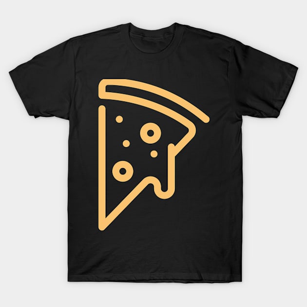 Cheese Dripping Pizza Outline T-Shirt by InkyArt